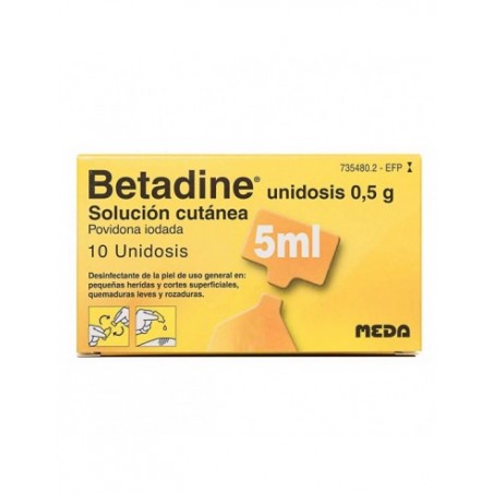 BETADINE UNIDOSIS 100 mg/ml SOLUCION CUTANEA 10